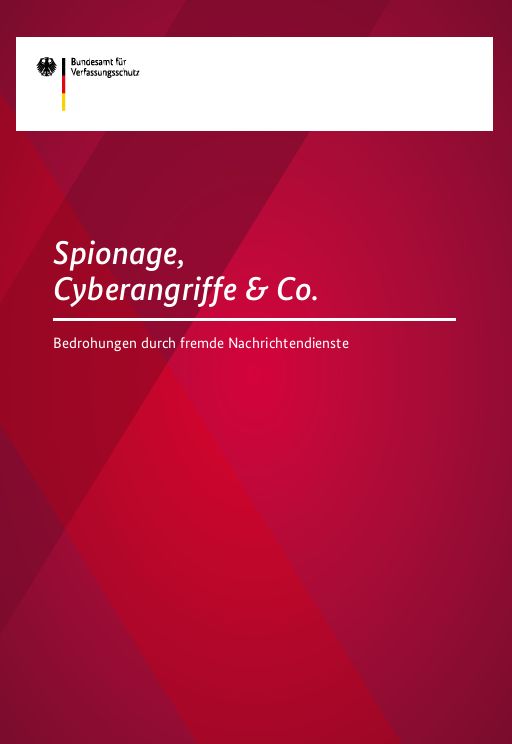 Deckblatt der Broschüre "Spionage, Cyberangriffe & Co."